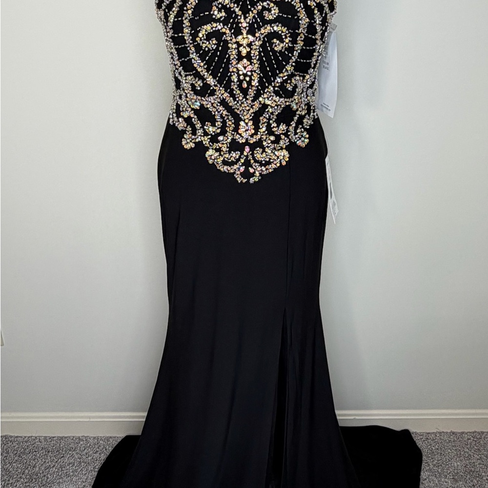 Sophisticated Black Beaded Prom Dress